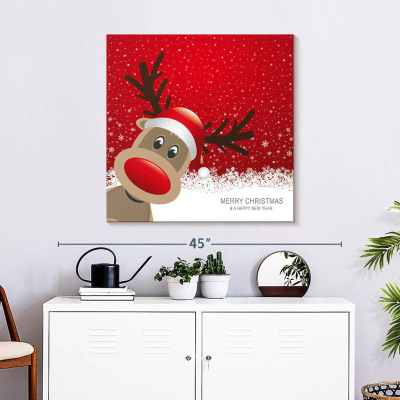 Carte de renne de Noël Lelend, H 30 po x l 30 po