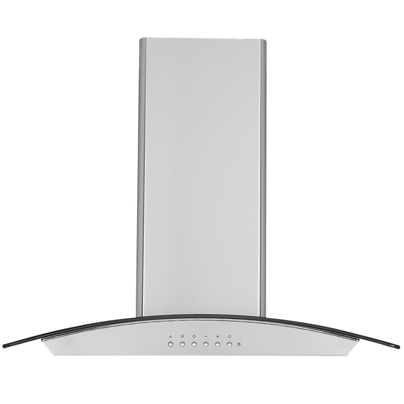 Ancona 30" 450 CFM Convertible Island Glass Canopy Range Hood in Stainless Steel