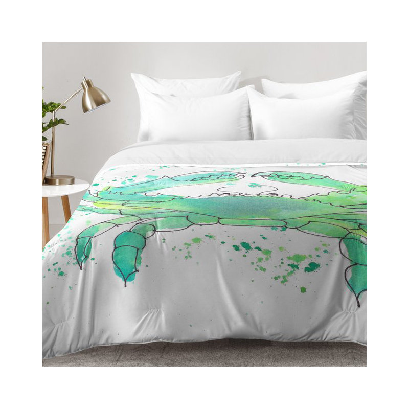 Ensemble d'édredon Seafoam Crab, Édredon double / grand + 2 taies décoratives sta