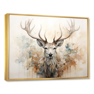 " Minimalism Beige Deer Portrait II "
