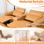 Canapé d'angle modulaire 3 places en cuir brun, confortable, avec fauteuil inclinable électrique et 2 porte-gobelets, style moderne idéal pour les petits espaces, respirant, avec rangements intégrés. Convient également aux bureaux.