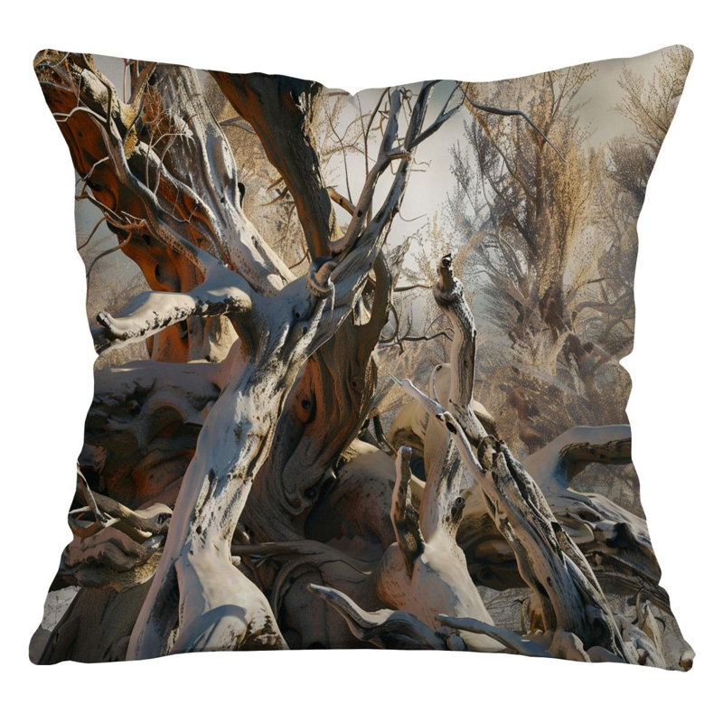 Coussin décoratif réversible Gnarled Tree NatureCotton Blend, H 16 po x l 16 po