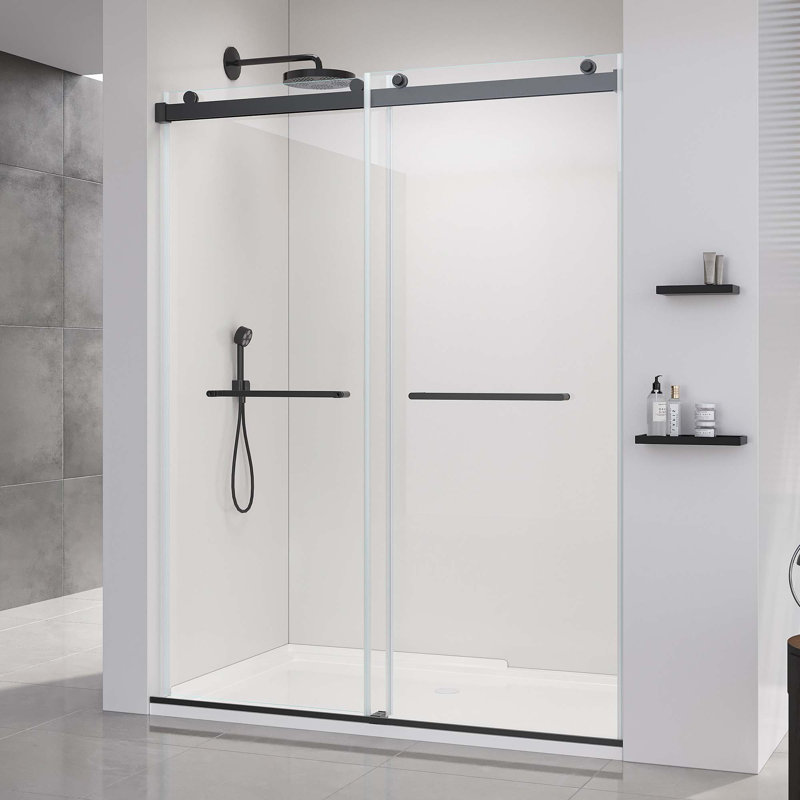 Porte en verre trempé épais pour salle de bain