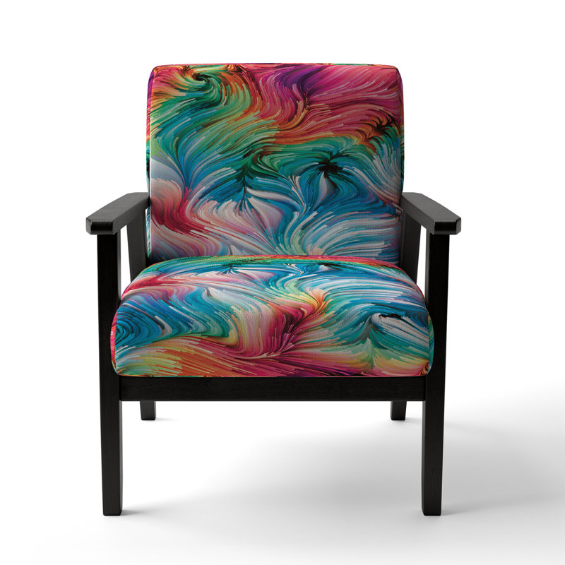 Jerimy colorful Upholstered Armchair, Pink/Blue Polyester Blend