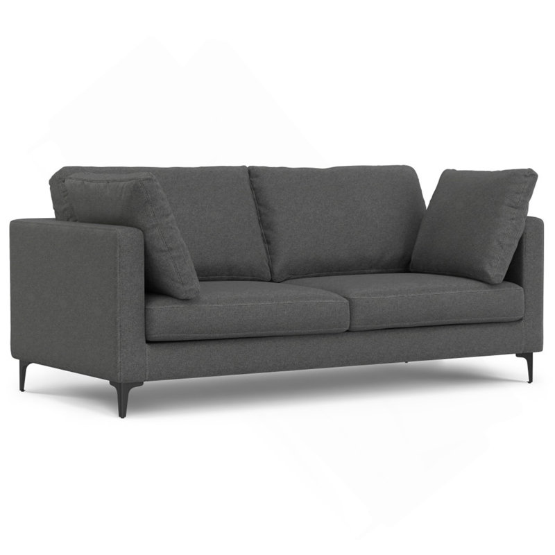 Canapé de 76 pouces Mid-Century, Gris foncé