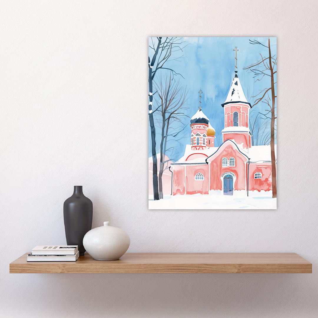 Orthodox Church Ukraine Soft Watercolour Wall Art Print