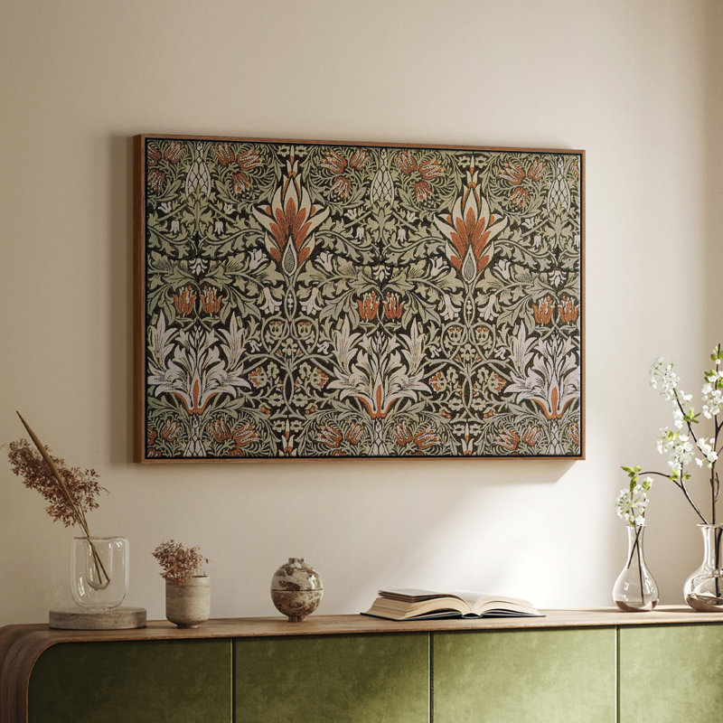 «Vintage Abstract Print - LVI» sur, Toile encadrée noyer flottant, H 25 po x l 37 po x P 2 po