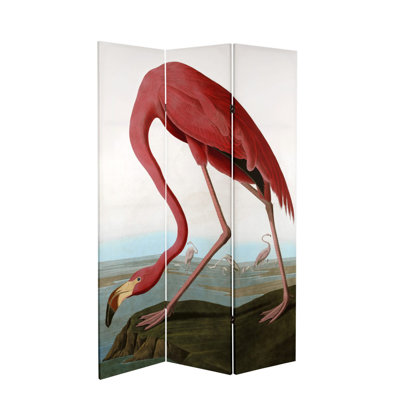 Great Blue Heron & Flamingo Double Sided Canvas Room Divider