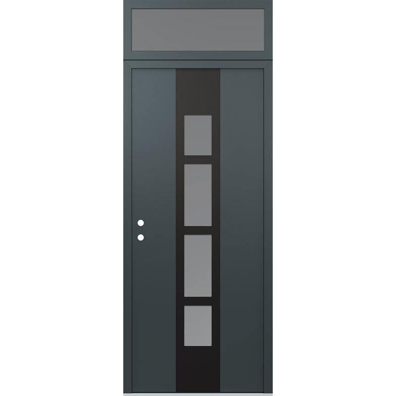 Porte d'entrée pré-suspendue Diamond A10, Anthracite / anthracite / givré, Droite / vers l'intérieur