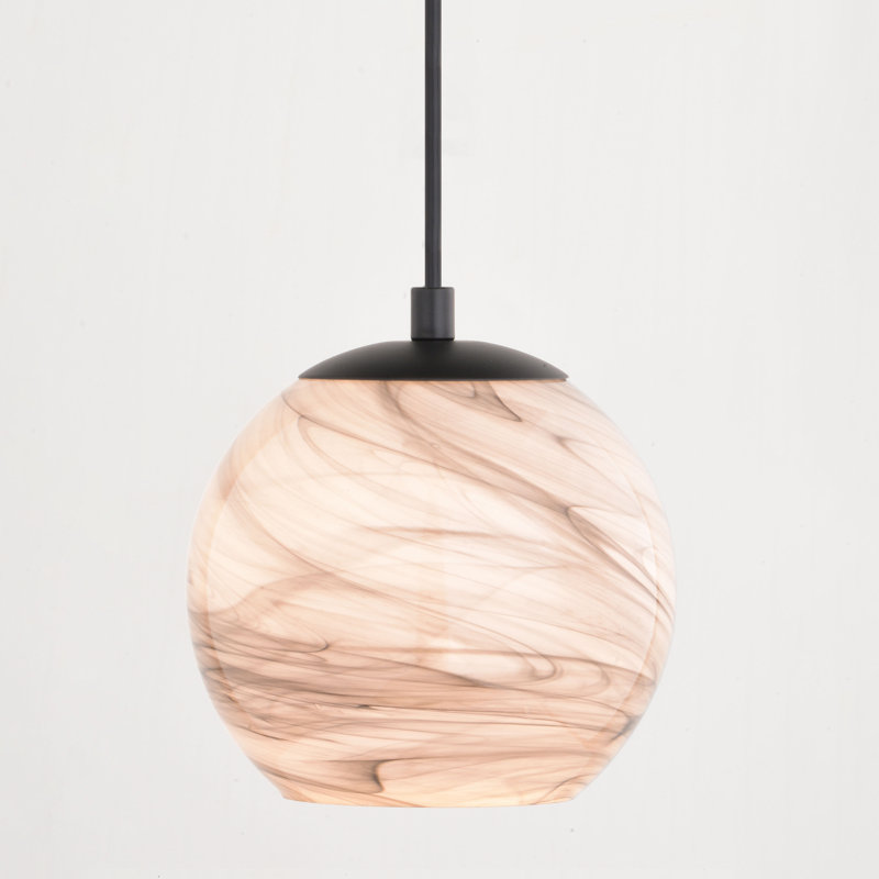 Luminaire suspendu simple à 1 lumière Milano, Noir mat