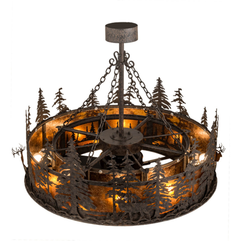 Elk At Dusk Downrod Ceiling Fan