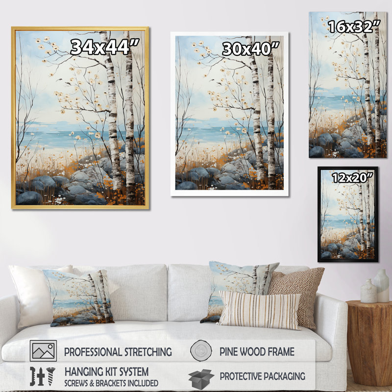 «Braflin Beige Modern Scandinavian Serenade Pastoral», reproduction sur toile, H 20 po x l 12 po x P 1 po, Cadre photo noir