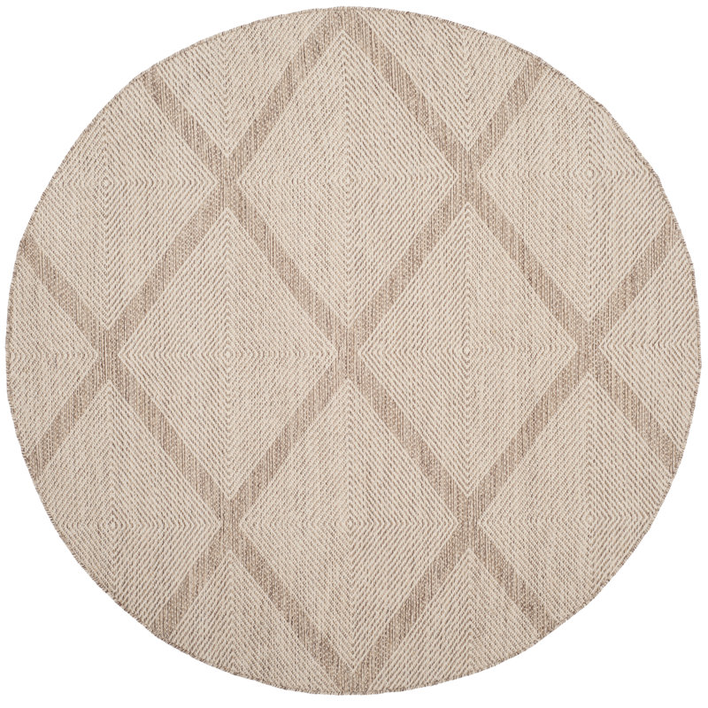 Abberton Hand Woven Cotton Geometric Rug, Round 4'