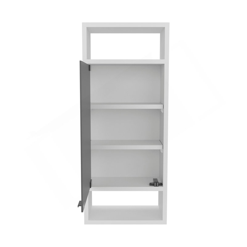 Pharmacie, 1 porte, 5 tablettes, 1 miroir, blanc