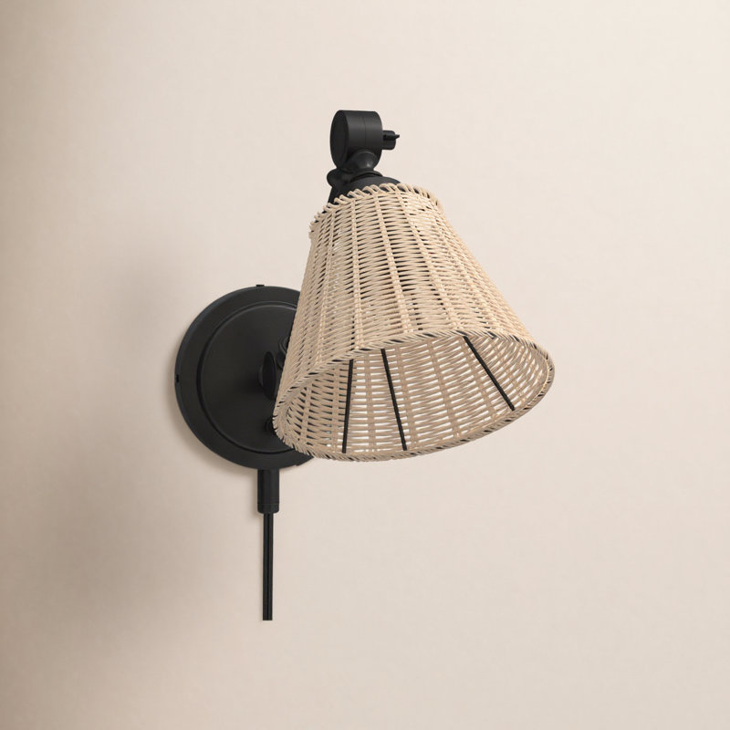 Barrows Plug-in Armed Sconce, Black