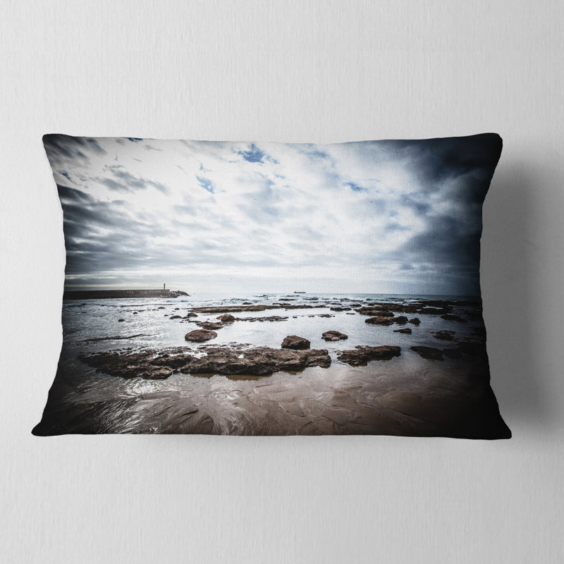 Coussin de mer atlantique spectaculaire à basse mer mer shore, Coussin décoratif, 12 po x 20 po