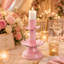 Porte-bougie rose fait à la main Lotus-582943975