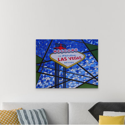Peinture sur toile originale «Welcome to Fabulous Las Vegas» par Anginette