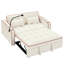 Lit en velours beige de 55,51 pouces, dossier réglable, cendrier, support pour téléphone et lit à coussins avec port, pour une soirée cinéma