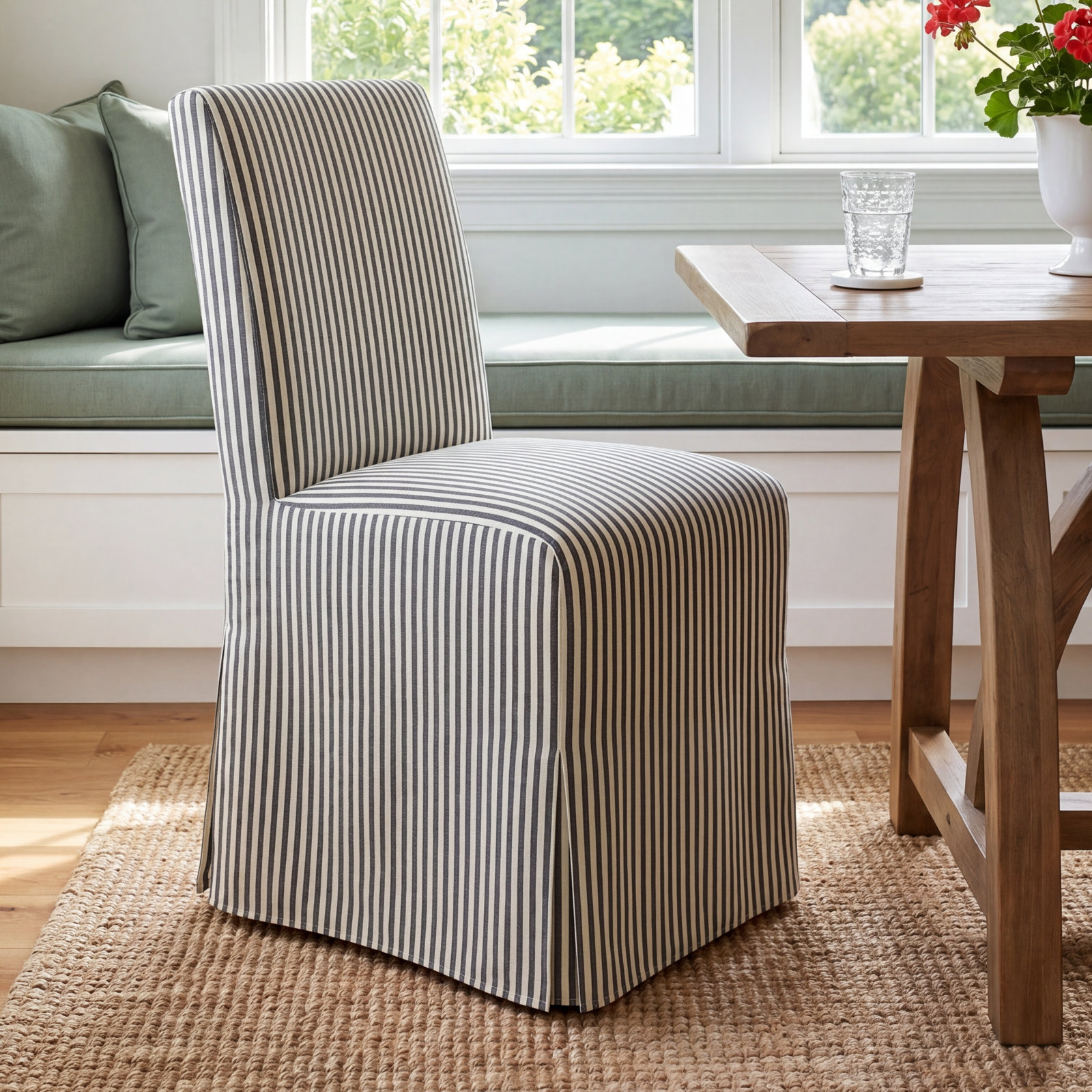 Stoffer Home x Cloth and Co. Lindy Dining Chair, Jane Stripe Carbon