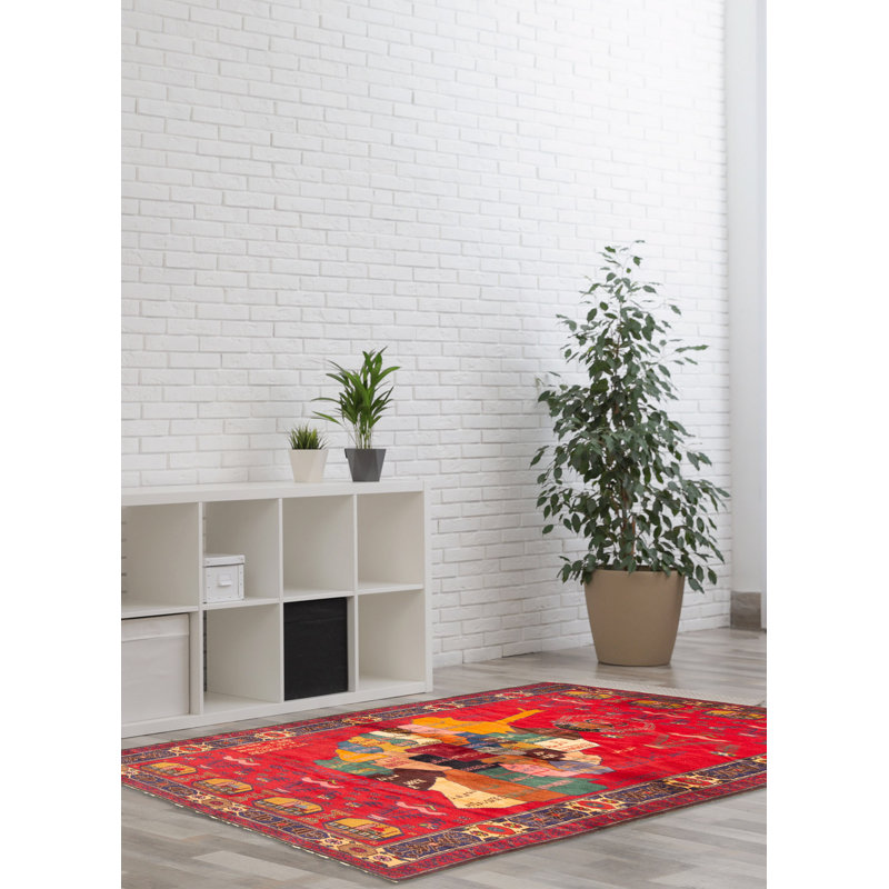 Teimani Red Rug 3'5" x 6'4"