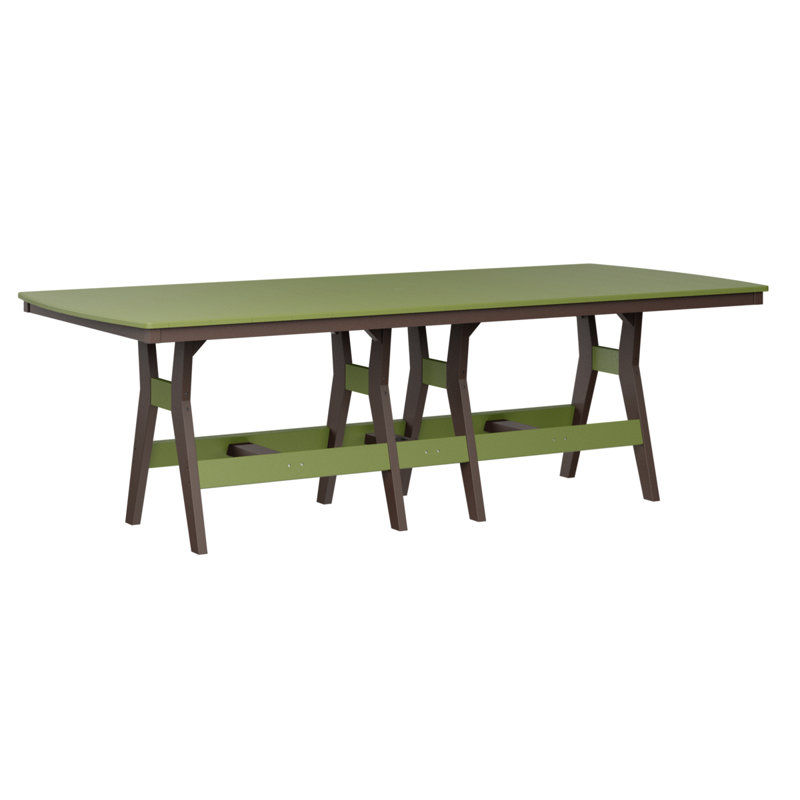 Harbor Outdoor Dining Table, Kiwi Green, Chocolate Brown
