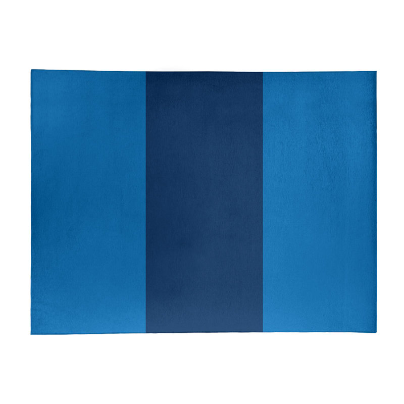 Tapis à rayures bleu/bleu marine, Rectangle 8 pi x 10 pi