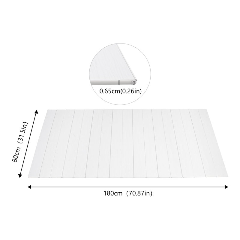 Couvercle de baignoire autoportant Stinec chiffre, Blanc, H 0,26 po x l 70,87 po x P 31,5 po