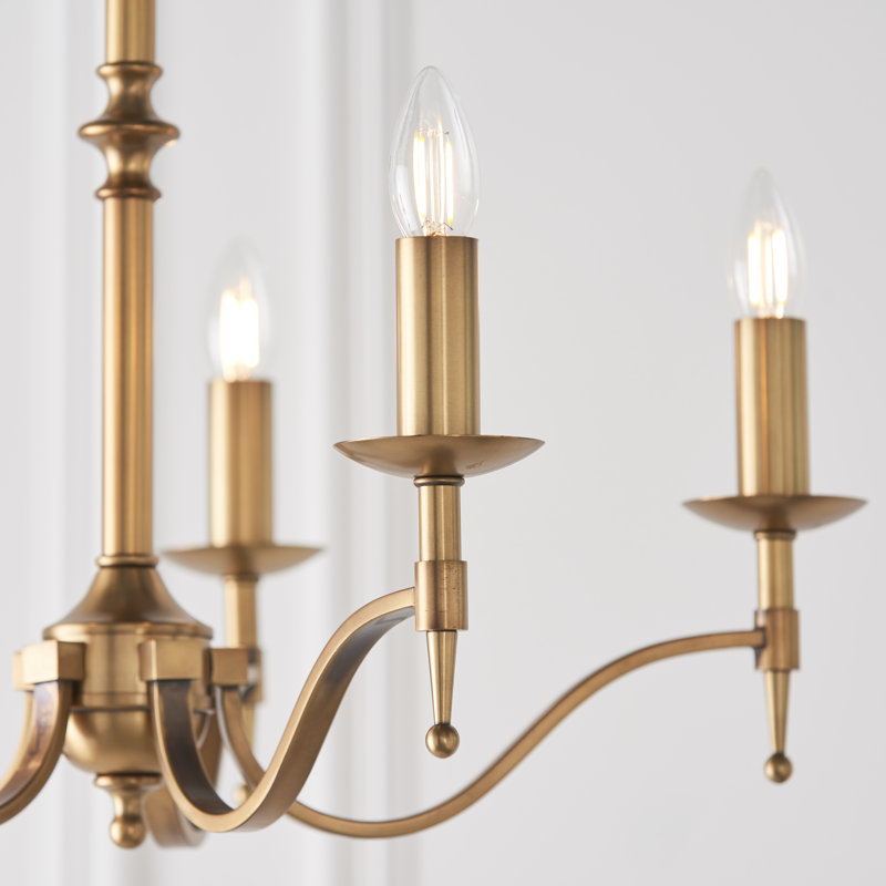 Emperador 5 - Light Candle Style Chandelier, Brass