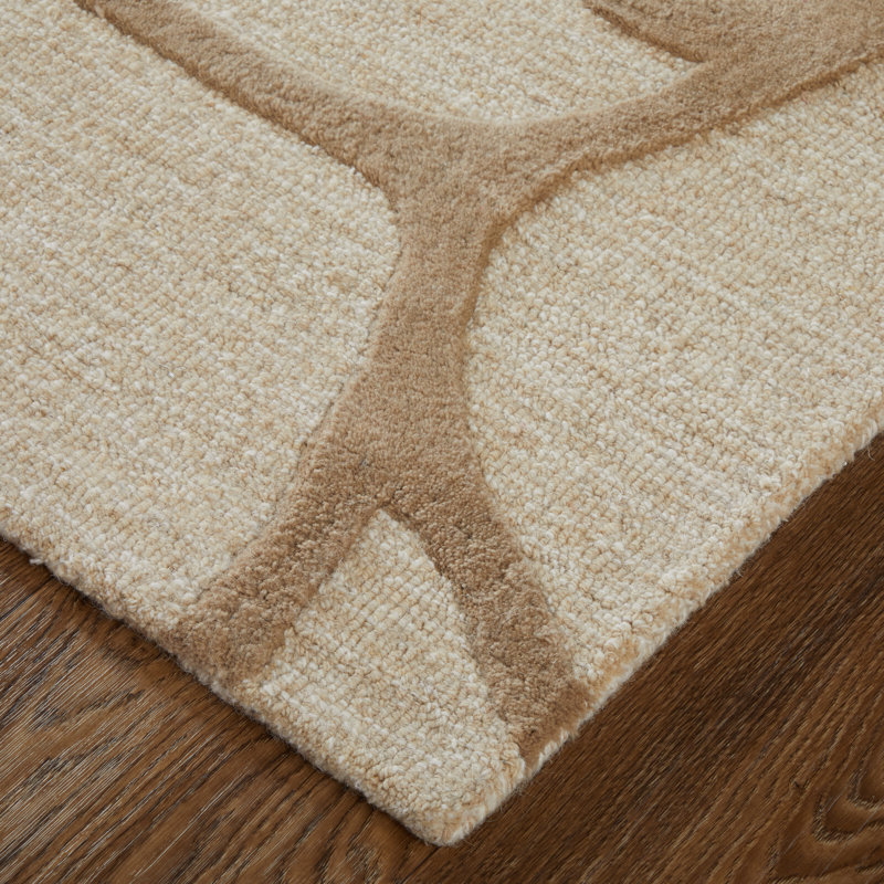 Kimball Transitional Abstract Ivory Area Rug, Rectangle 5' x 8'