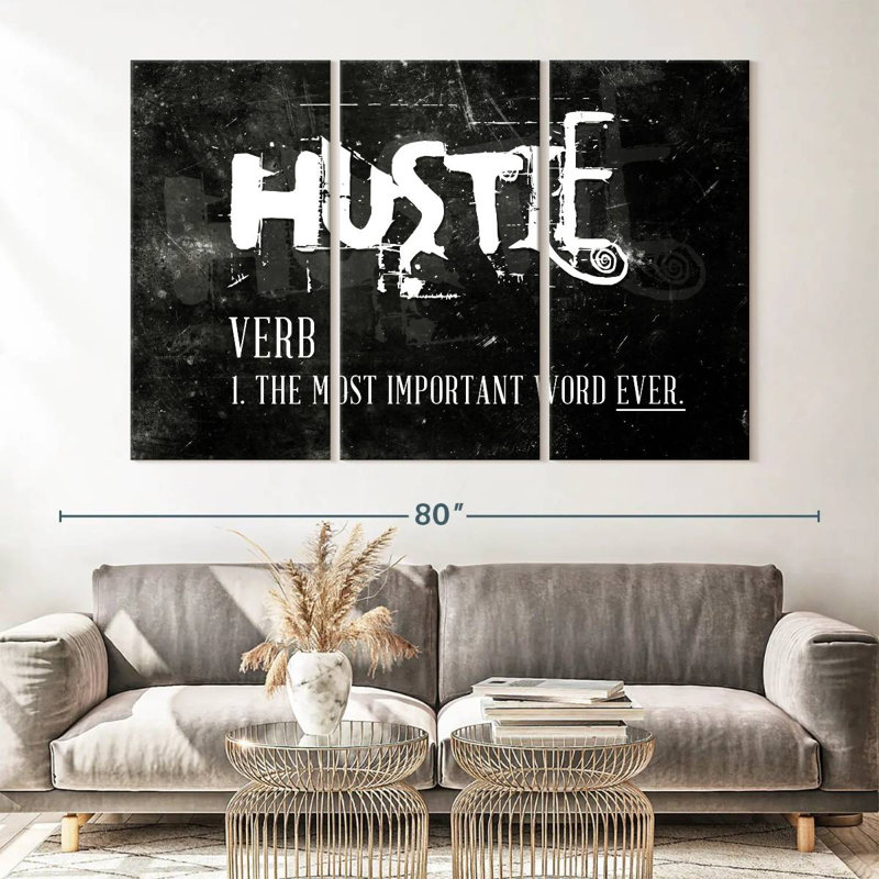 " Hustle " 3 - Pieces, 42" H x 65" W x 1.25" D