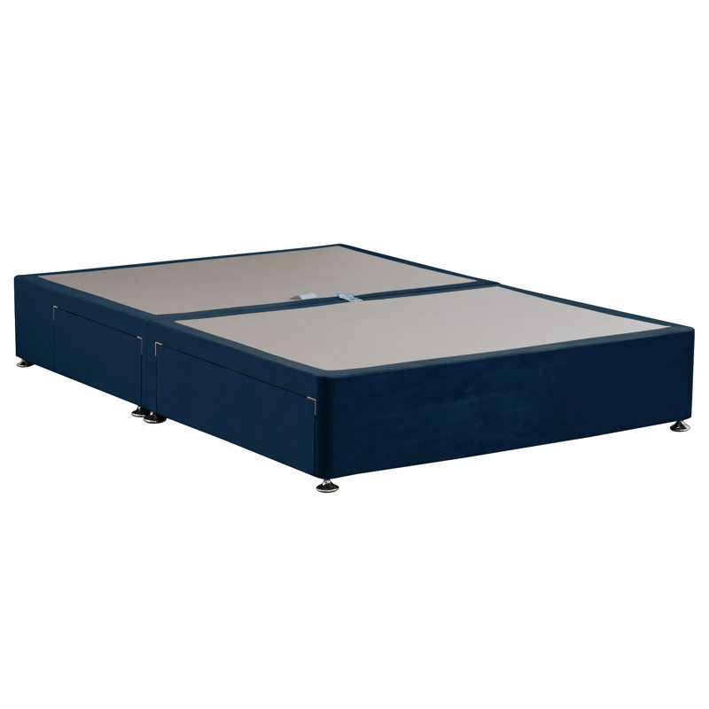 Riviere Bed, Plush Navy, Continental 4 Drawer Divan Base, Super King (6')