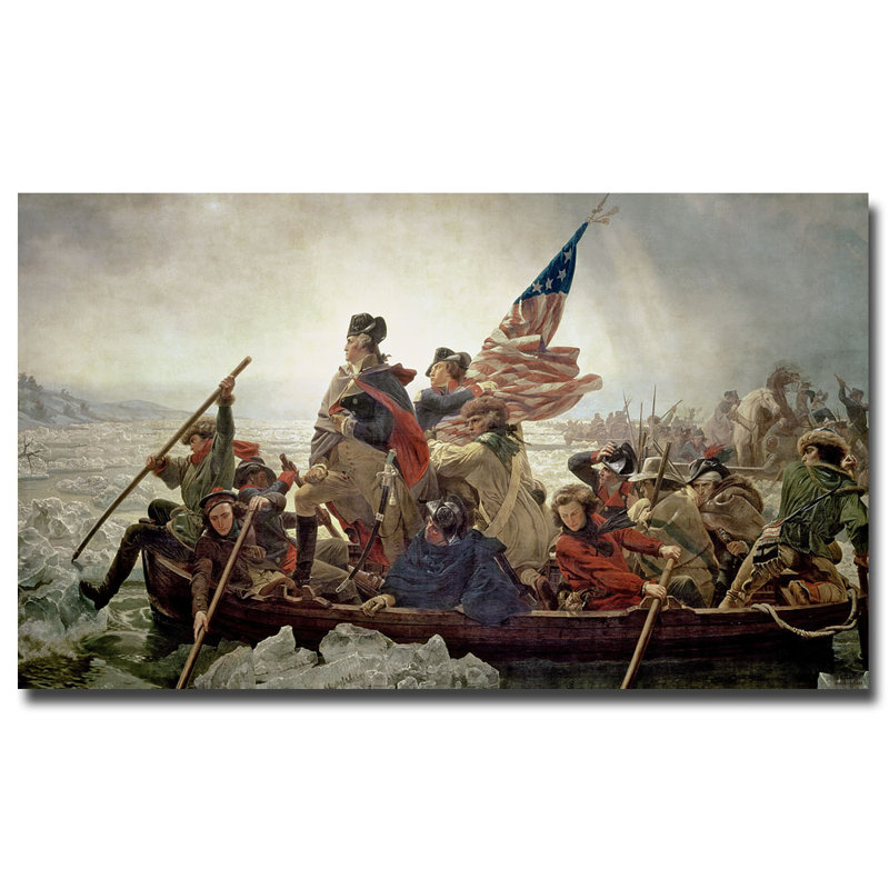 « washington crosse delaware river in, 1776 », reproduction d’art sur toile tendue, H 14 po x l 24 po x P 2 po