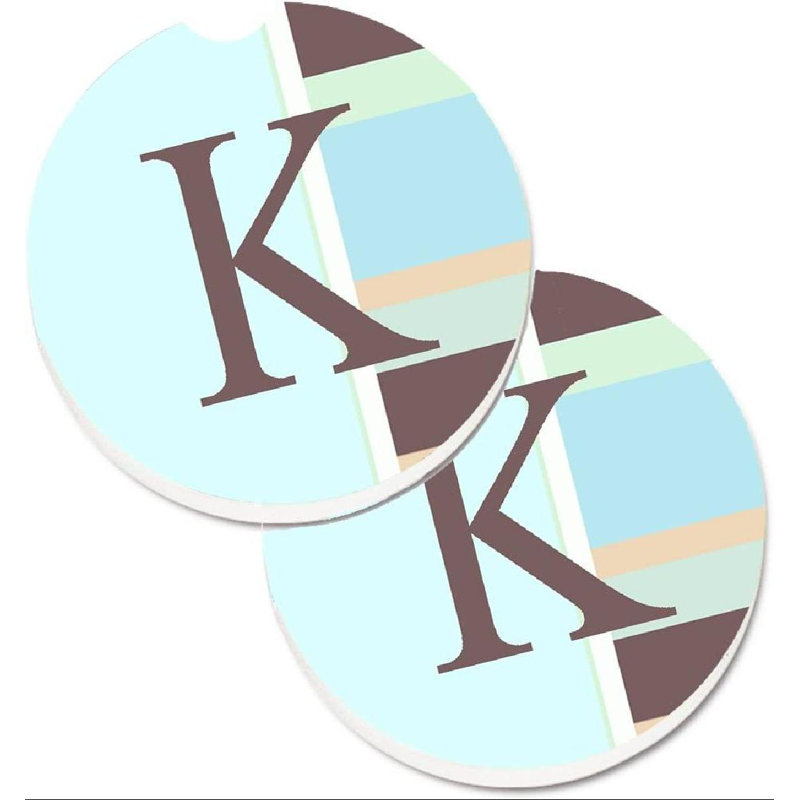 Sous-verre voiture monogramme initial, K, Mauve