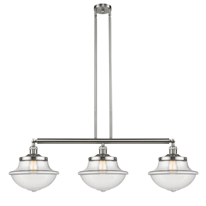 Theresa 3 - Light Kitchen Island Pendant, Matte Black, Clear, 6 Watt Vinage LED Bulb