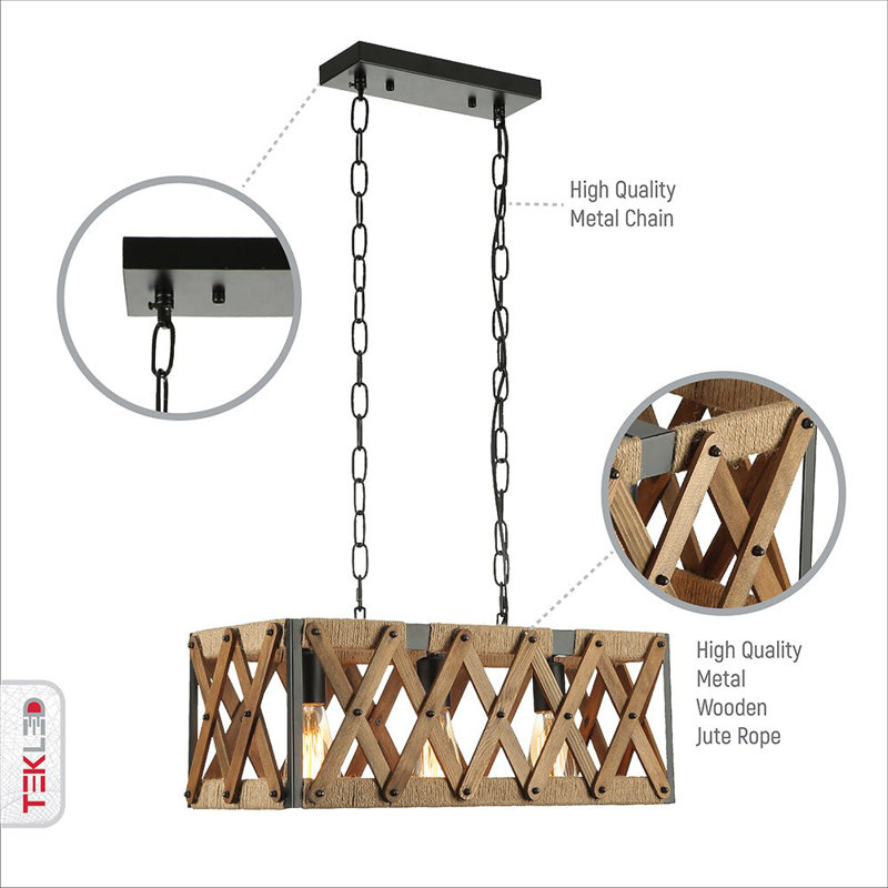 3 - Light Kitchen Island Chandelier