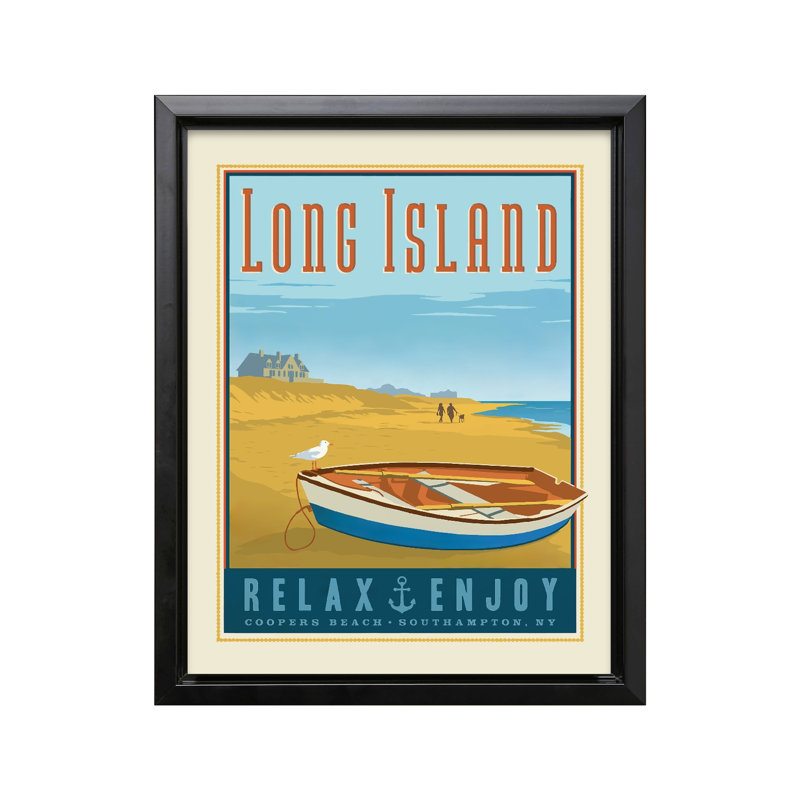 Long Island, Cadre noir, Canevas, H 18 po x l 24 po