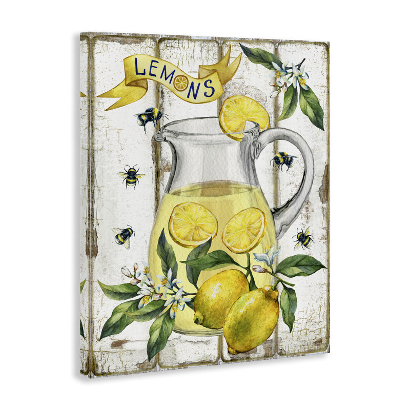 Art mural sur toile Farmhouse Fresh Lemon par Creatif Belle bp-576_CN, H 30 po x l 24 po