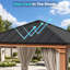 Pavillon de jardin à toit rigide en acier galvanisé à toit rigide de 10 pi x 20 pi avec toit en acier galvanisé Sunnowa