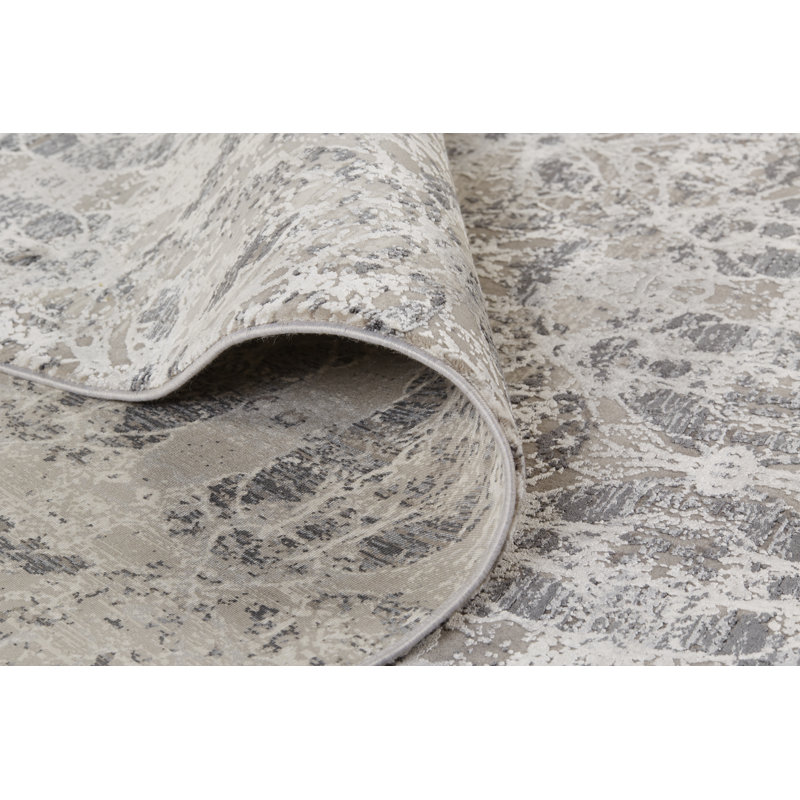 Lindstra Oriental Area Rug in Warm Gray, Rectangle 9'9" x 13'2"