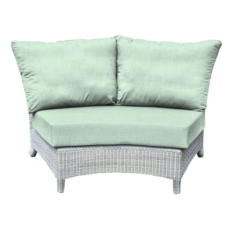 Bella Wicker Outdoor Sectional Wedge Chair, Canvas Spa Sunbrella® Canvas, Gray