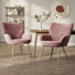 Fauteuil rembourré en velours moelleux avec pieds en métal