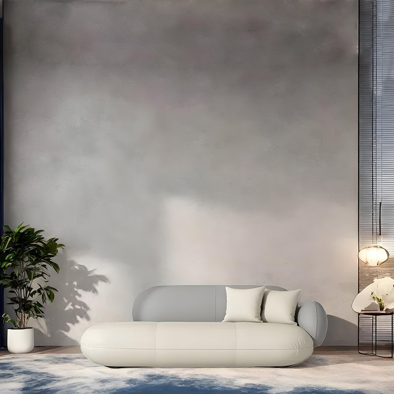 Méridienne moderne et créative, Blanc cassé/gris, Orienté à droite