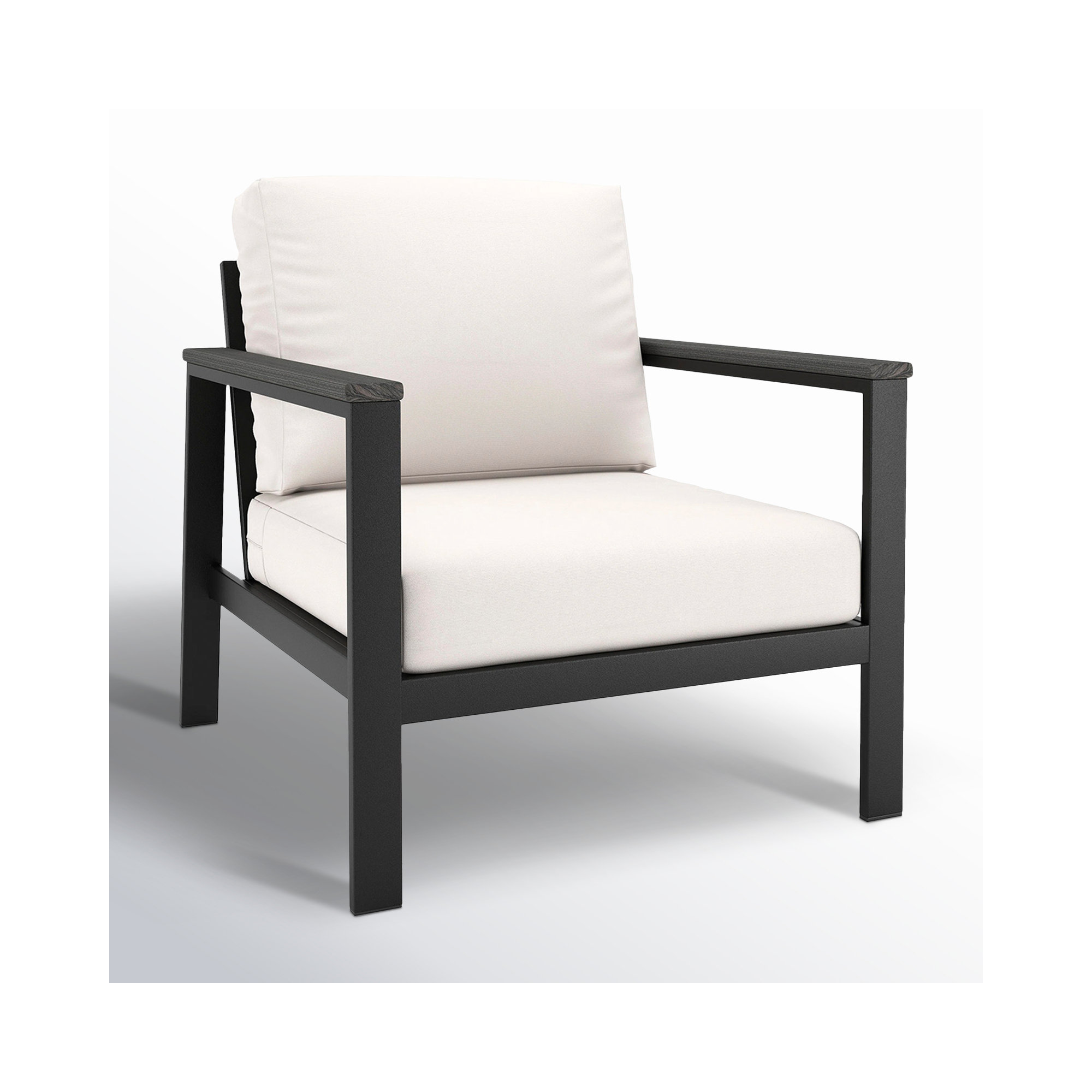 Townsend Outdoor Patio Lounge Chair with Sunbrella Cushions, Canvas White Sunbrella® Canvas, Gray