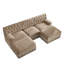 Canapé d'angle modulaire Chesterfield en forme de U, capitonné, jupe à franges ras du sol, velours respirant, ergonomique-537455182