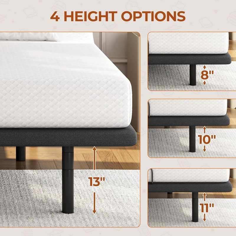 Queen Adjustable Bed Frame with Wireless Remote Control, Queen Size Adjustable Bed Base