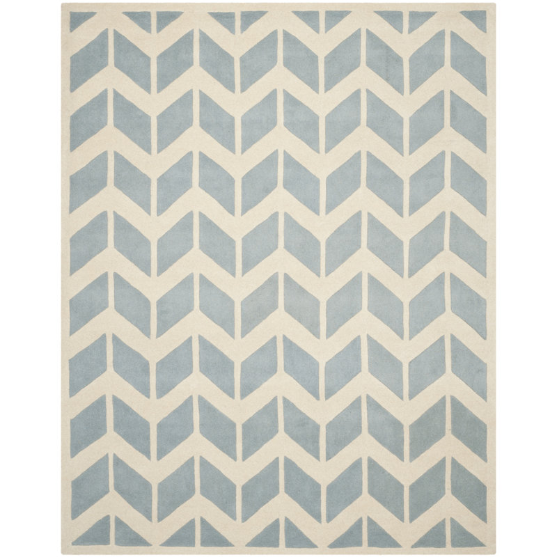 Deedie Hand Tufted Wool Chevron Rug, Rectangle 5' x 8'