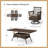 6 Person Rectangular Outdoor Dining Set With Swivel Chair