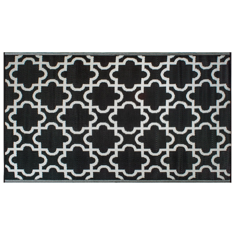 Tapis intérieur / extérieur noir Shugar Lattice