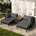 Black Rattan Gray Cushion